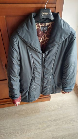 Parka M.BUSTOS gris forro estampado talla 44