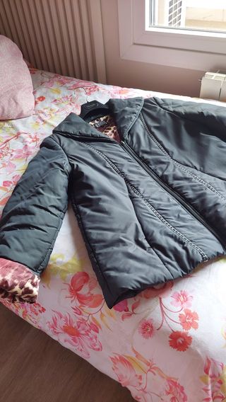 Parka M.BUSTOS gris forro estampado talla 44