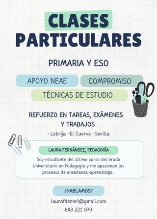 Profesora particular con experiencia en Pedagogía