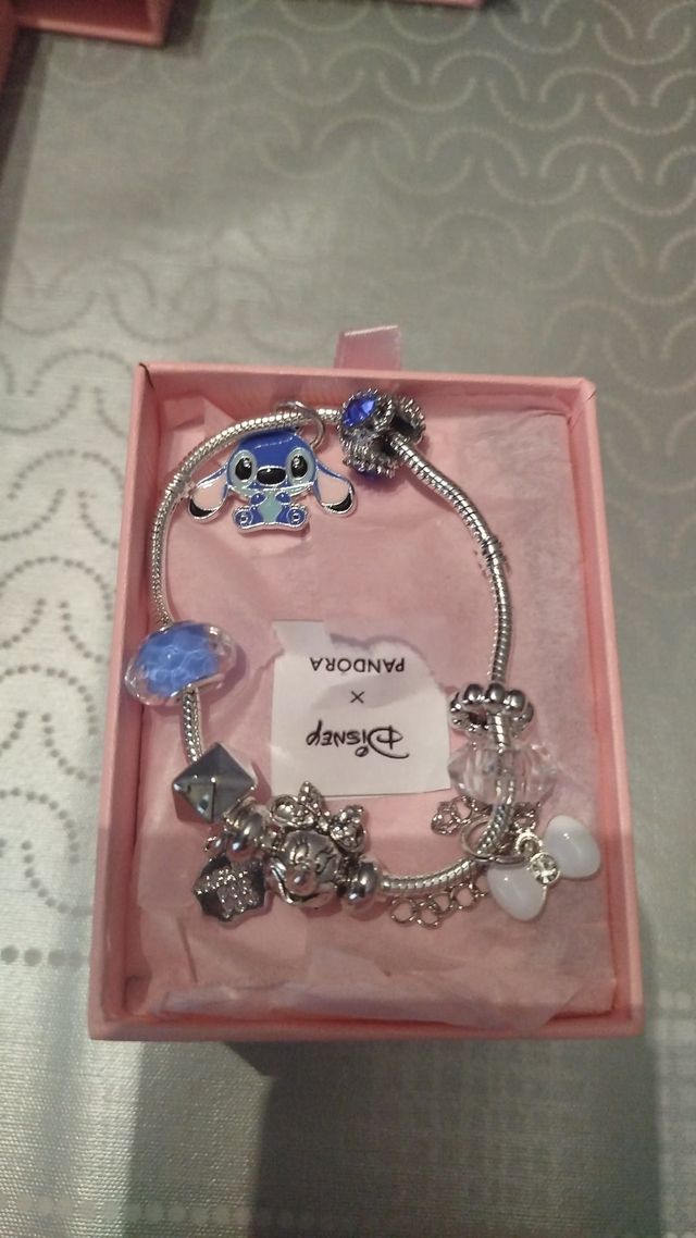 Pulsera Pandora Disney Plata y Blanco