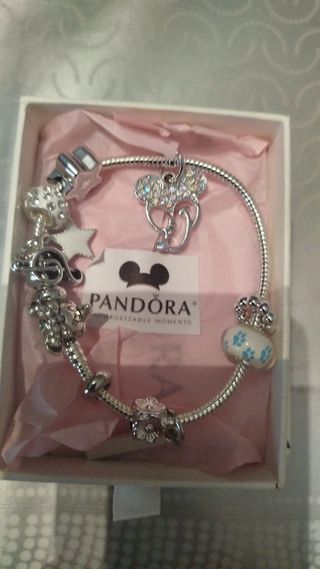 Pulsera Pandora Disney Plata y Blanco