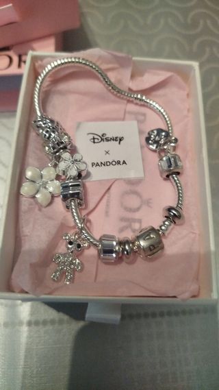 Pulsera Pandora Disney Plata y Blanco