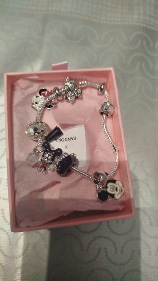 Pulsera Pandora Disney Plata y Blanco