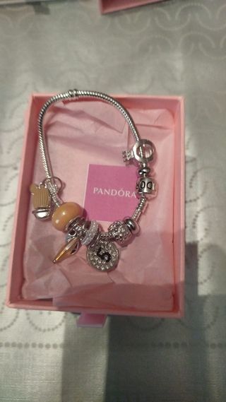 Pulsera Pandora Disney Plata y Blanco
