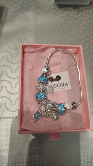 Pulsera Pandora Disney Plata y Blanco