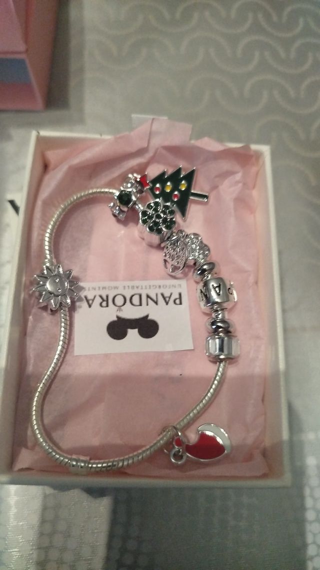 Pulsera Pandora Disney Plata y Blanco