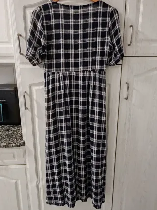 Vestido cuadros azul marino Pull&Bear