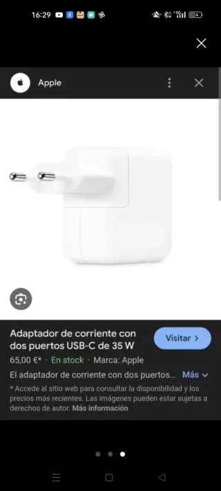 Caricatore Dual iPhone 35W USB-C + cavo, lotto