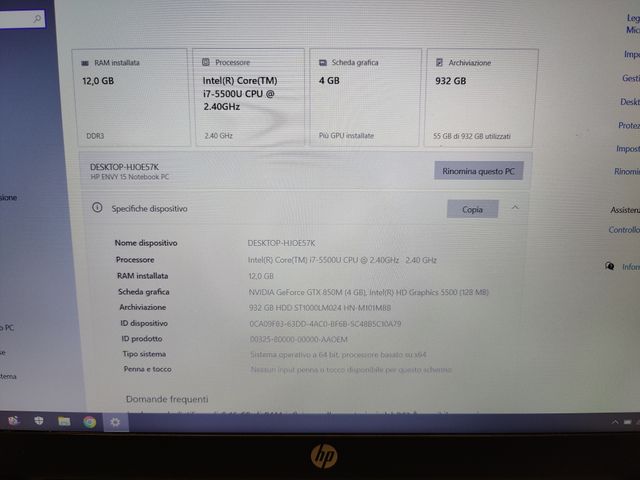 HP Gaming  Intel i7 Nvidia 4GB 1000GB Ram 12GB FHD