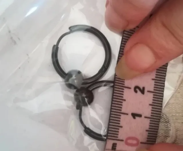 Pendientes Aro Acero con Bola Negra