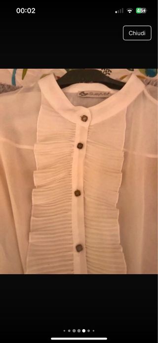 Camicia elegante bianca con rouches