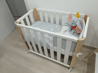 Minicuna colecho Doco blanca y madera