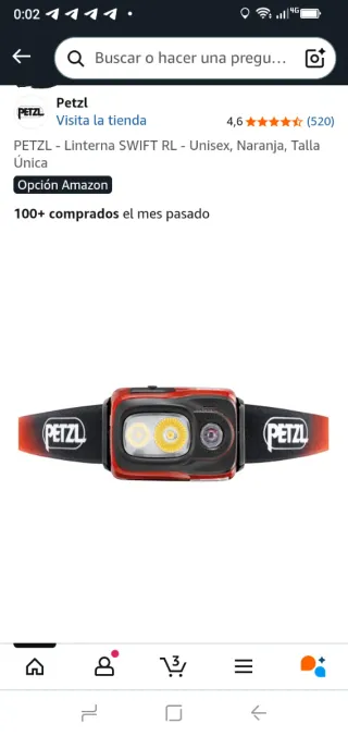 Linterna frontal Petzl Swift RL