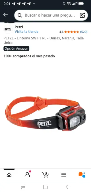 Linterna frontal Petzl Swift RL