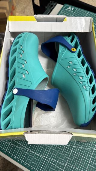 Zuecos Scholl Evoflex Talla 39 Verde/Azul