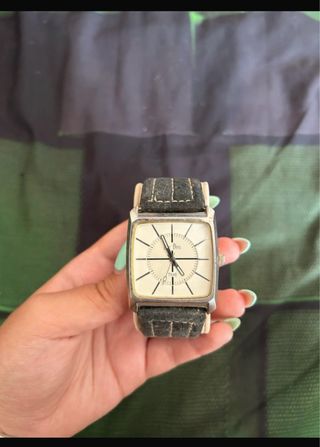 Relógio Le Bleu Quadrado Prata e Preto