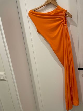 Vestido fiesta naranja talla única