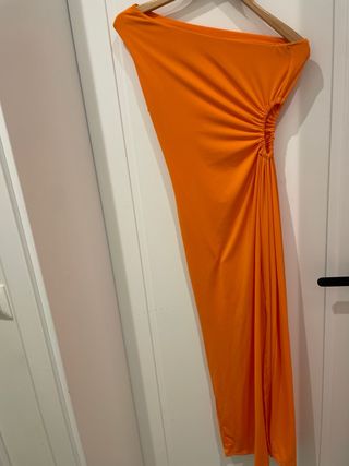 Vestido fiesta naranja talla única