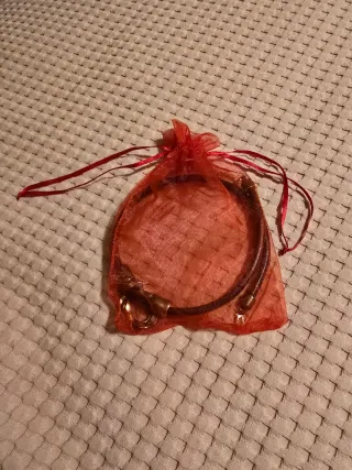 Conjunto Colar e Brincos Castanho/Dourado