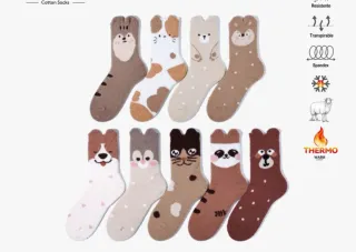 Calcetines térmicos divertidos coralina con orejas