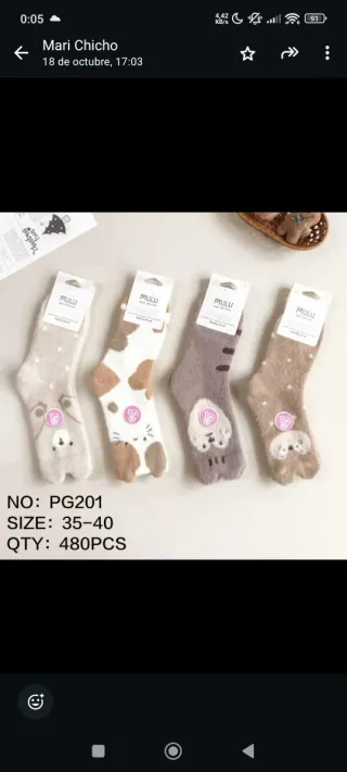 Calcetines térmicos divertidos coralina con orejas