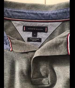 Polo Tommy Hilfiger Gris Manga Larga