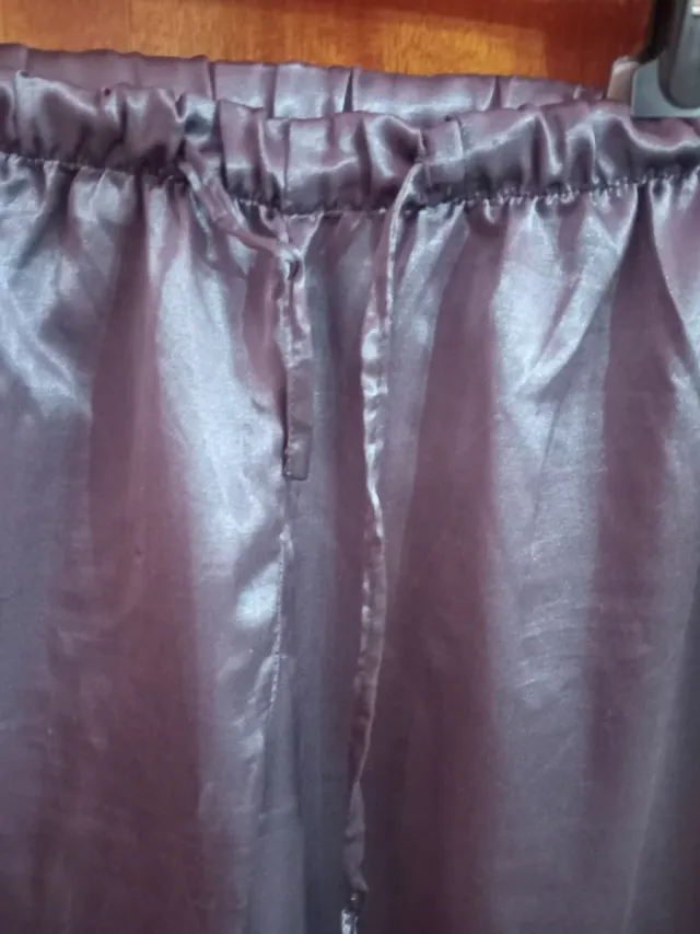 Pantalón pijama satén azul talla 46/48