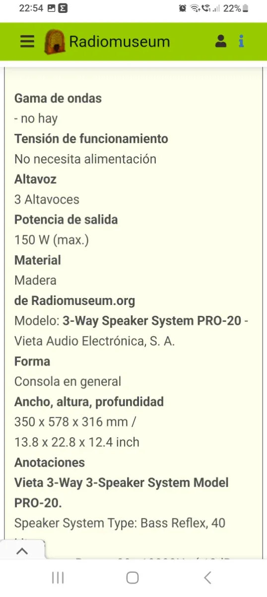 Altoparlanti Vieta PRO-20 vintage