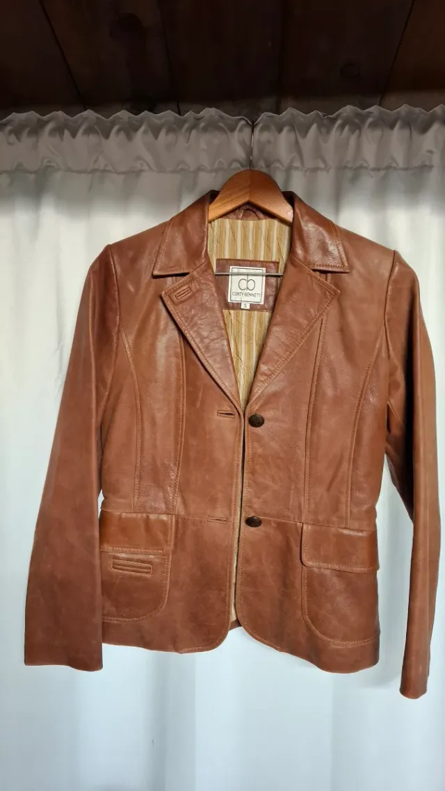 Chaqueta de cuero CB marrón Talla S