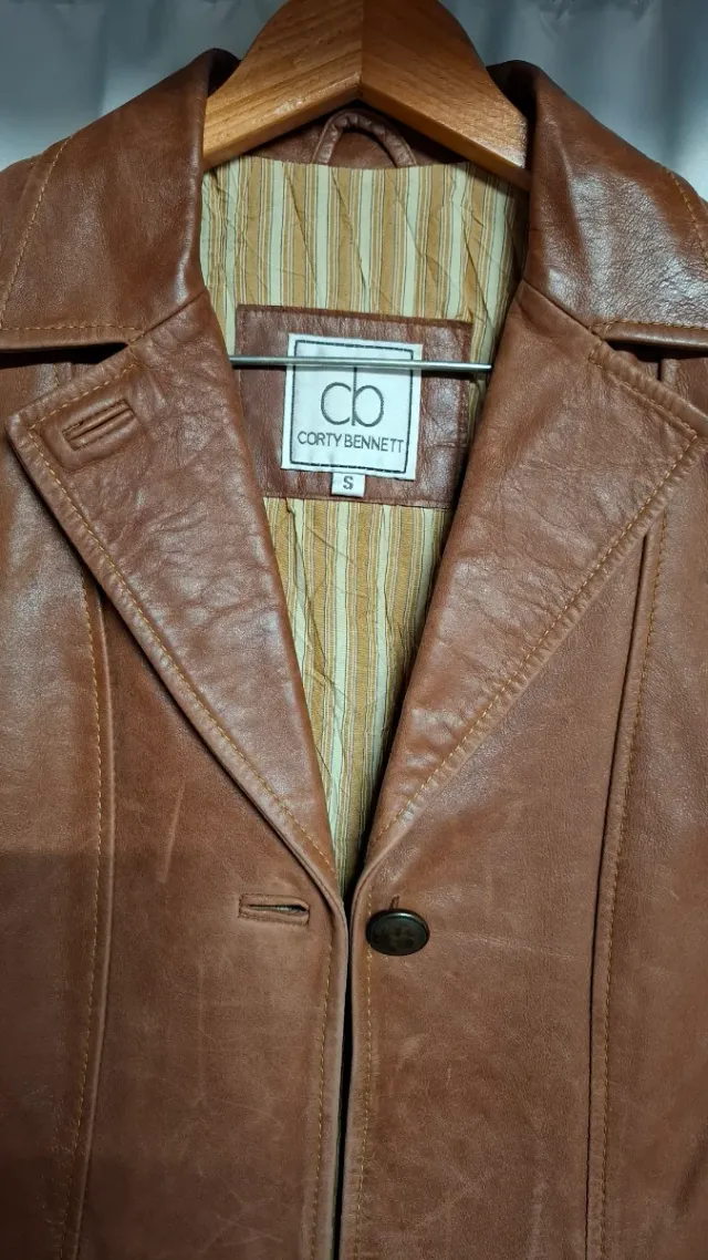 Chaqueta de cuero CB marrón Talla S