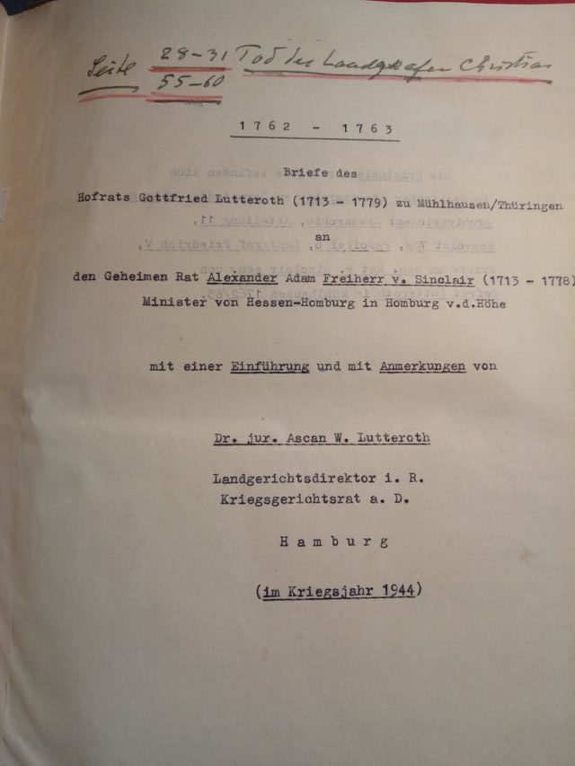 gottfried lutteroth briefe/ aus vergangenen zeiten