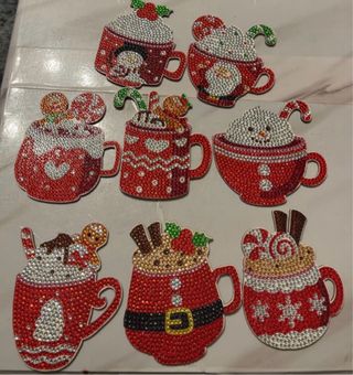 8 Sottobicchieri Natalizi Fatti a Mano