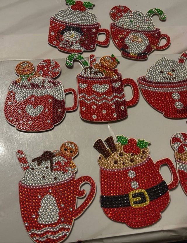 8 Sottobicchieri Natalizi Fatti a Mano