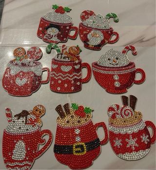 8 Sottobicchieri Natalizi Fatti a Mano