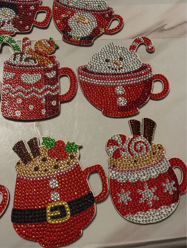 8 Sottobicchieri Natalizi Fatti a Mano