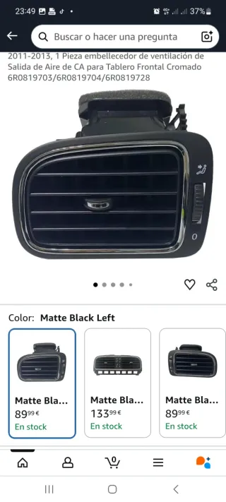 Embellecedor salida de aire VW Polo 11-13