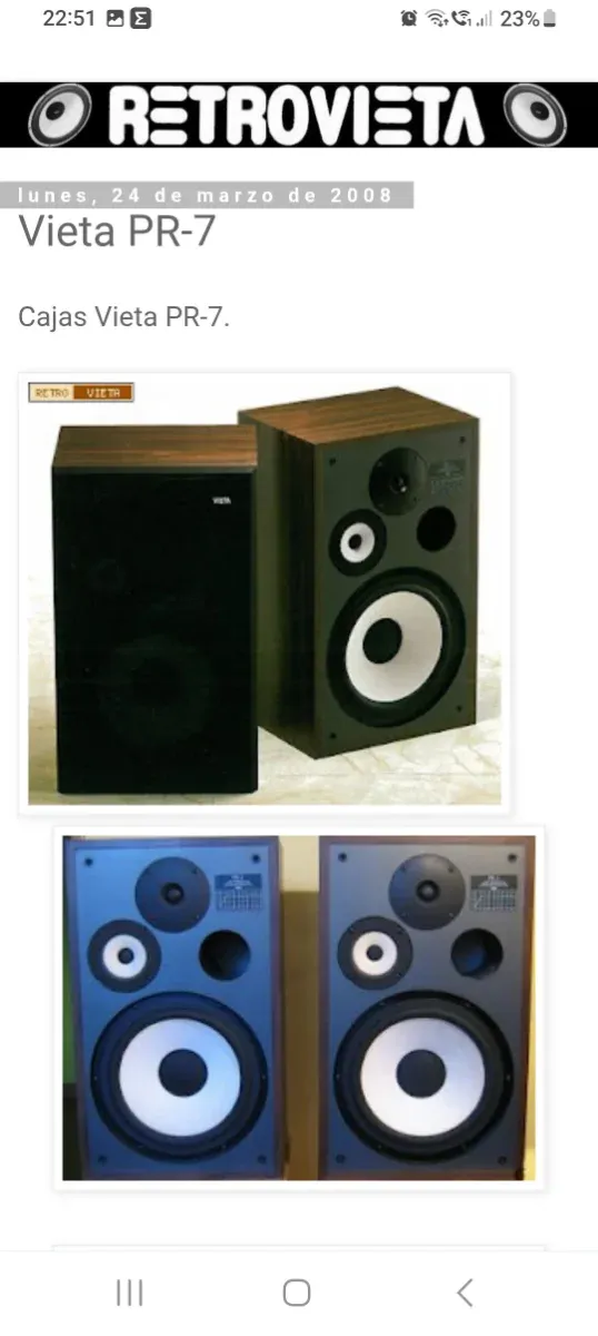 Altavoces Vieta PR-7 Vintage