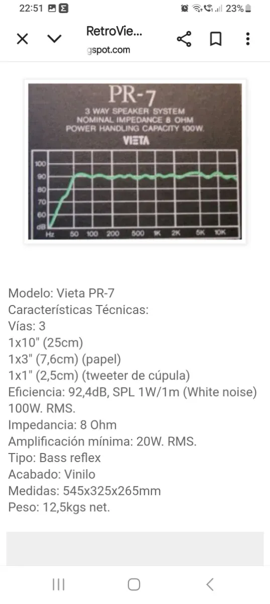 Altavoces Vieta PR-7 Vintage