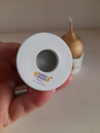 Set 2 portacandele porcellana con candele oro