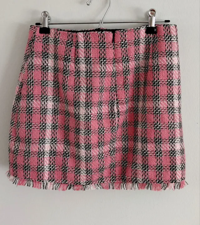 Falda cuadros rosa