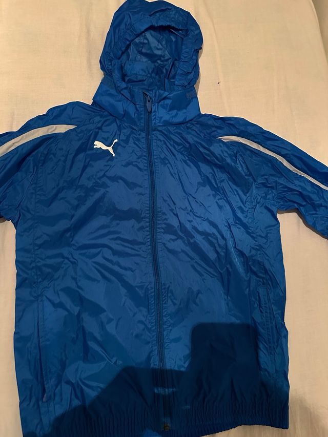 Giacca leggera Puma blu e bianca nuova
