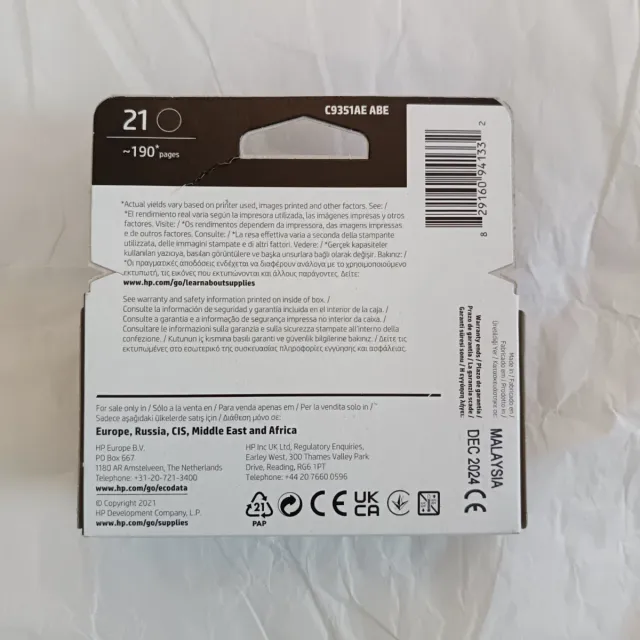 Cartuccia HP 21 C9351AE originale nuova nero