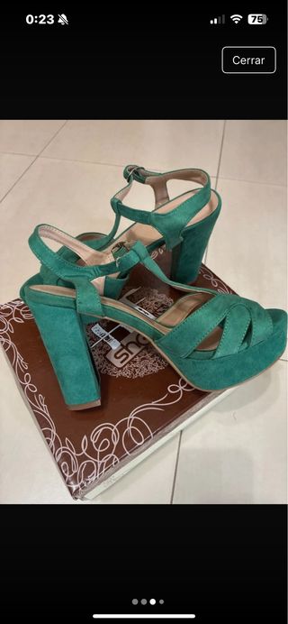 Zapatos tacón verde
