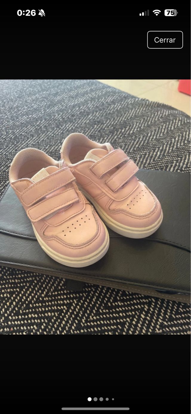 Deportivo niña rosa velcro