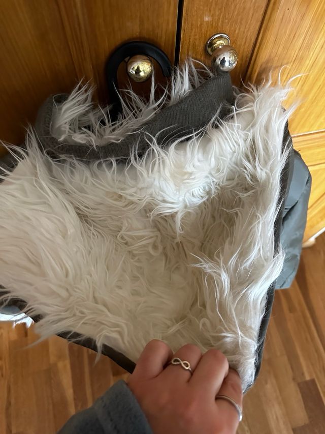 Abrigo plumas mujer con pelo y capucha talla s