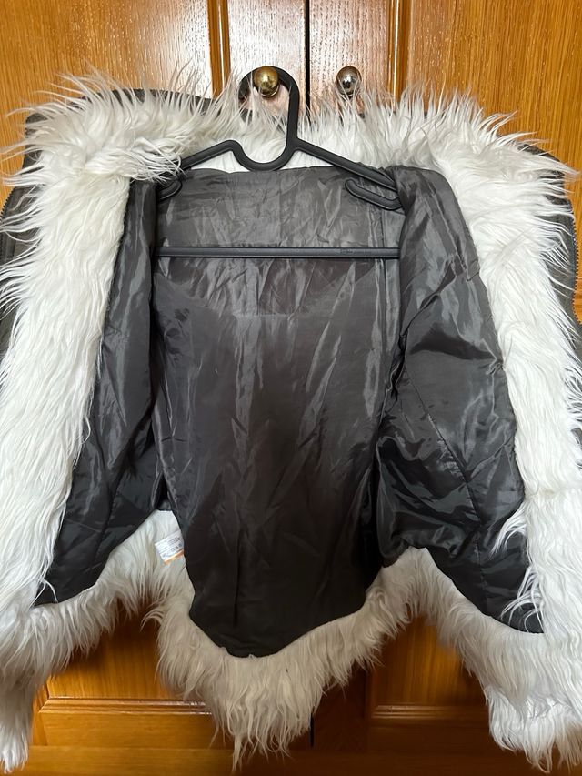 Abrigo plumas mujer con pelo y capucha talla s