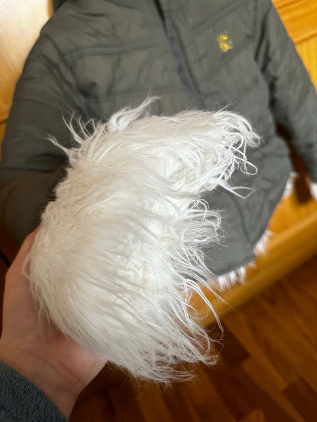 Abrigo plumas mujer con pelo y capucha talla s