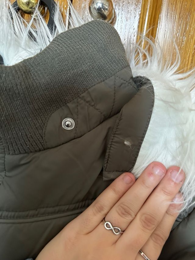 Abrigo plumas mujer con pelo y capucha talla s