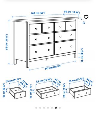 Cómoda Hemnes 8 cajones negro-marrón 160x96cm