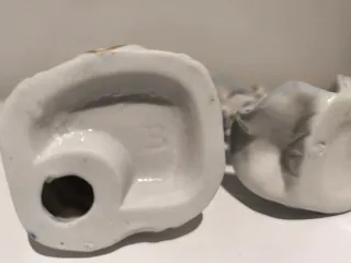 Pareja figuras porcelana azul y blanco